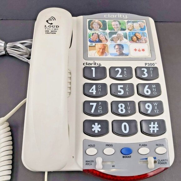 Plantronics Clarity P300 Big Buttons Amplified Volume Programmable Corded Phone - Picture 2 of 12